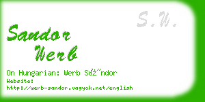 sandor werb business card